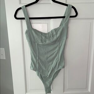 Hello Molly Green Bodysuit One Piece with Sweetheart Neckline